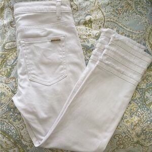 Micheal Kors Women's White Cropped Jeans